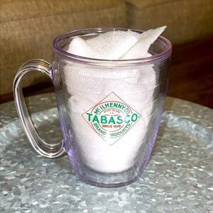 💥Tabasco Hot Sauce Plastic Tervis Tumbler Cup Mug w/Handle Dishwasher Safe